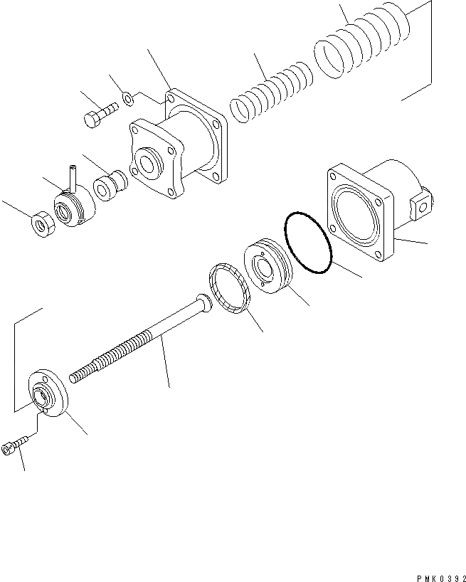 Схема запчастей Komatsu PW128UU-1 - ЦИЛИНДР СТОЯНОЧН. ТОРМОЗА (ВНУТР. ЧАСТИ) ОСНОВН. КОМПОНЕНТЫ И РЕМКОМПЛЕКТЫ