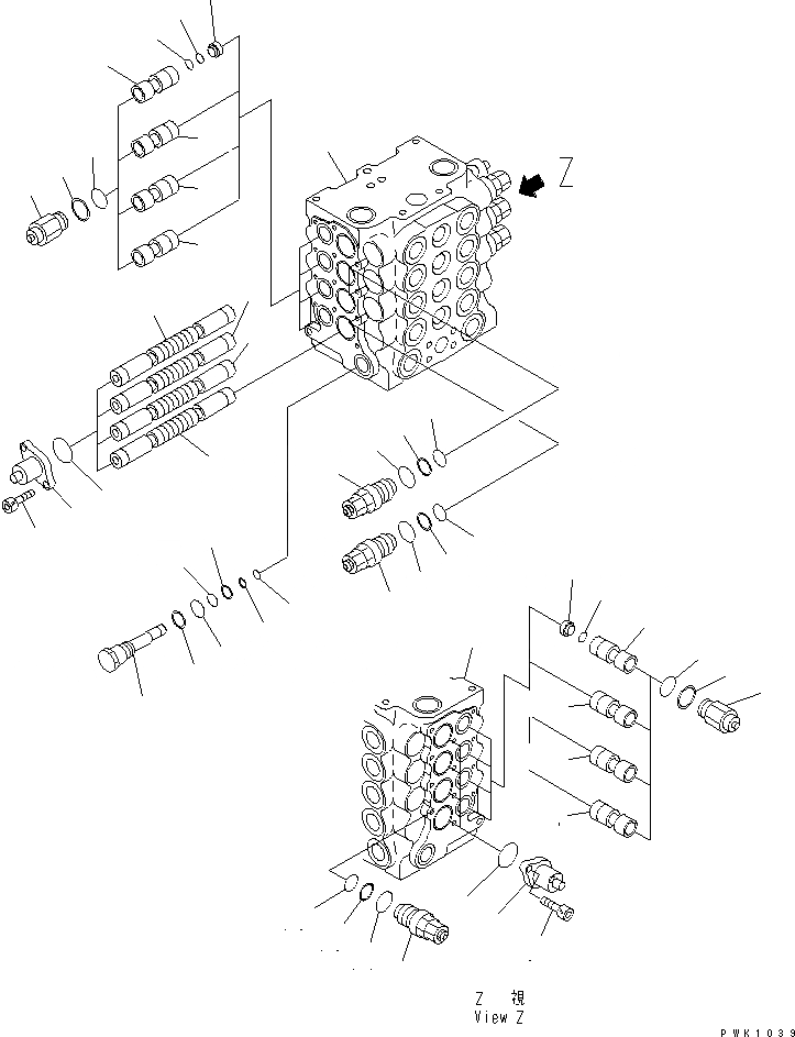 Схема запчастей Komatsu PW128UU-1 - ОСНОВН. КЛАПАН (MONO СТРЕЛА) (-ACTUATER НАВЕСН. ОБОРУД) (/) ОСНОВН. КОМПОНЕНТЫ И РЕМКОМПЛЕКТЫ