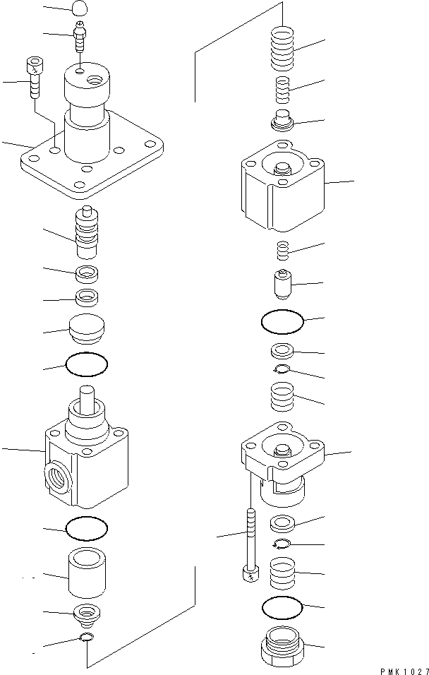 Схема запчастей Komatsu PW128UU-1 - ТОРМОЗНОЙ КЛАПАН (ВНУТР. ЧАСТИ) ОСНОВН. КОМПОНЕНТЫ И РЕМКОМПЛЕКТЫ