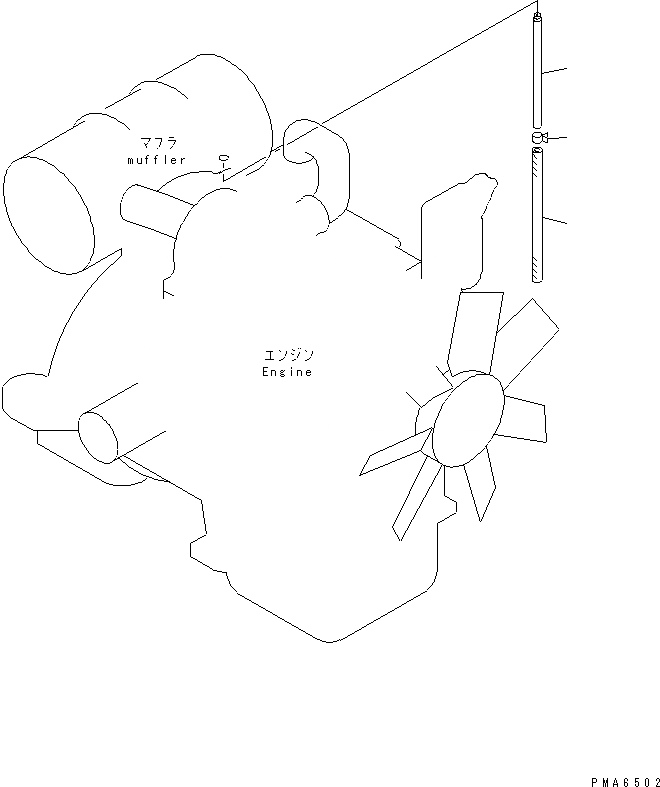 Схема запчастей Komatsu PW130-6K - ВЫПУСКН. ДРЕНАЖН. ТРУБЫ КОМПОНЕНТЫ ДВИГАТЕЛЯ