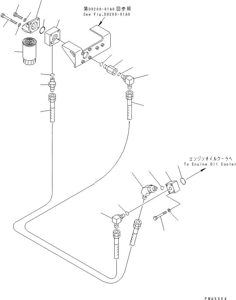 Схема запчастей Komatsu PW130-6K - ДВИГАТЕЛЬ МАСЛОПРОВОДЯЩАЯ ЛИНИЯ КОМПОНЕНТЫ ДВИГАТЕЛЯ