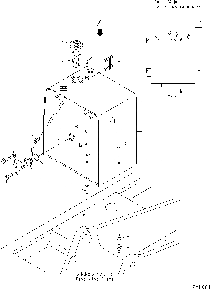 Схема запчастей Komatsu PW130-6K - ТОПЛИВН. БАК. ТОПЛИВН. БАК. AND КОМПОНЕНТЫ