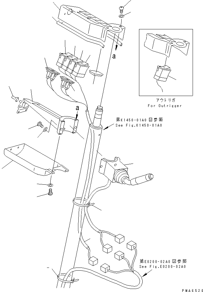 Схема запчастей Komatsu PW130-6K - ЭЛЕКТРИКА (РУЛЕВ. КОЛОН.) ЭЛЕКТРИКА