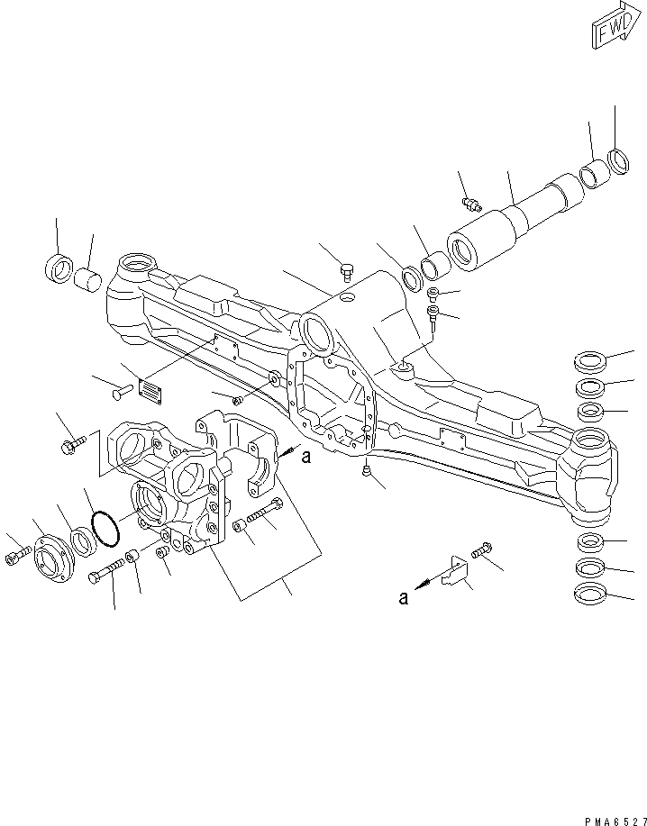 Схема запчастей Komatsu PW130-6K - ПЕРЕДНИЙ МОСТ (МОСТ BEAM) СИЛОВАЯ ПЕРЕДАЧА