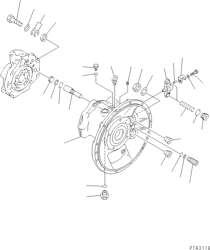 Схема запчастей Komatsu PW130-6K - ГИДР. НАСОС. (/) (ПЕРЕДН. КОРПУС) ГИДРАВЛИКА