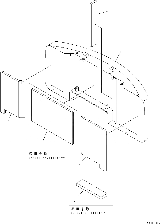 Схема запчастей Komatsu PW130-6K - ПРОТИВОВЕС ЧАСТИ КОРПУСА