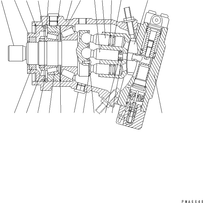 Схема запчастей Komatsu PW130-6K - ХОД MTOR¤ ЗАДН. (/) НИЖНЯЯ ГИДРОЛИНИЯ И ЛИНИЯ ХОДА