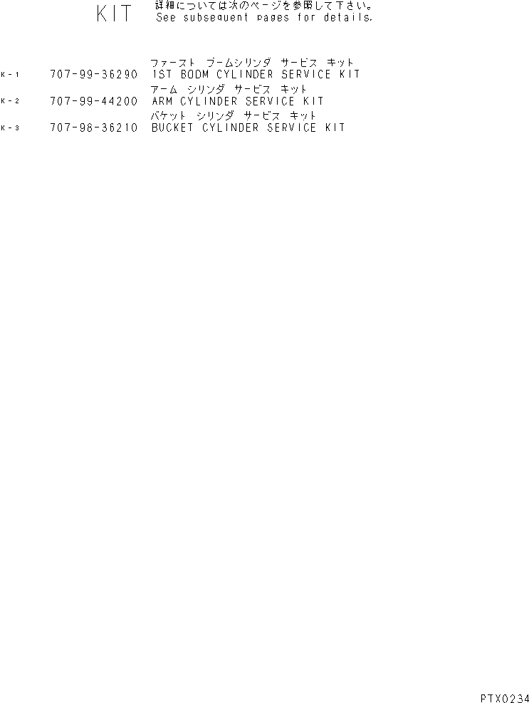 Схема запчастей Komatsu PW130-6K - РЕМ. КОМПЛЕКТЫ (ДЛЯ -ЧАСТИS СТРЕЛА) ОСНОВН. КОМПОНЕНТЫ И РЕМКОМПЛЕКТЫ