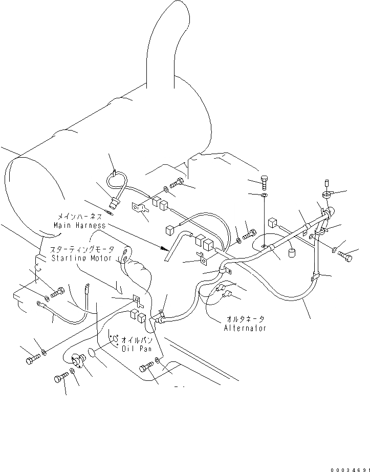 Схема запчастей Komatsu PW130-7K - ЭЛЕКТРОПРОВОДКА (Э/ПРОВОДКА ДВИГАТЕЛЯ) КОМПОНЕНТЫ ДВИГАТЕЛЯ
