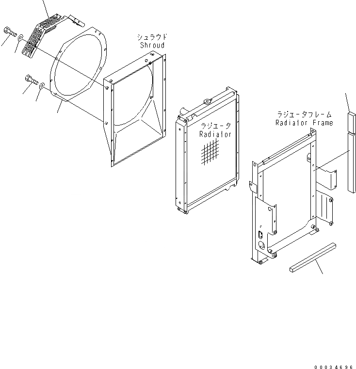 Схема запчастей Komatsu PW130-7K - ЗАЩИТА ВЕНТИЛЯТОРА СИСТЕМА ОХЛАЖДЕНИЯ