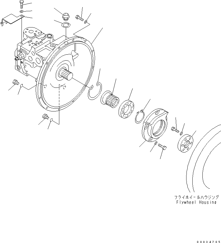Схема запчастей Komatsu PW130-7K - ОСНОВН. НАСОС И СОЕДИНИТЕЛЬН. ЧАСТИ ГИДРАВЛИКА