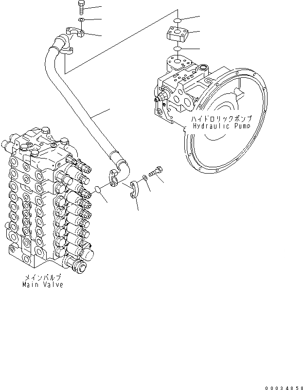 Схема запчастей Komatsu PW130-7K - ЛИНИЯ ПОДАЧИ ГИДРАВЛИКА