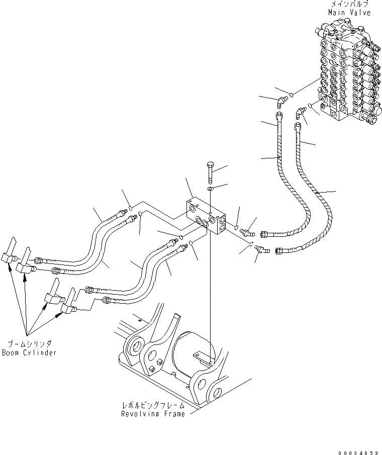 Схема запчастей Komatsu PW130-7K - РАБОЧЕЕ ОБОРУДОВАНИЕ ЛИНИЯ (ГИДРОЛИНИЯ СТРЕЛЫ) ГИДРАВЛИКА