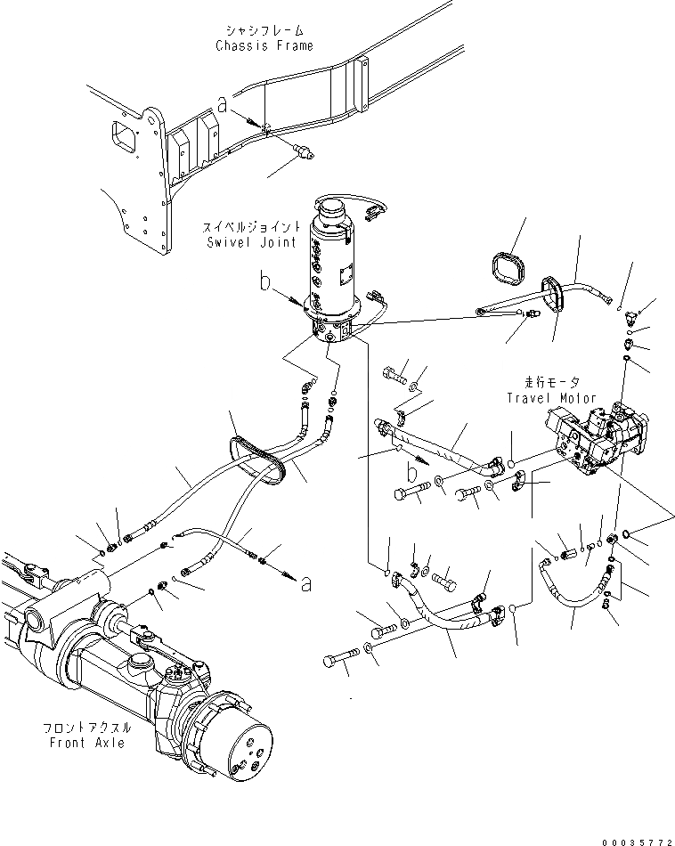 Схема запчастей Komatsu PW130-7K - ЛИНИЯ ХОДА ГИДРАВЛИКА