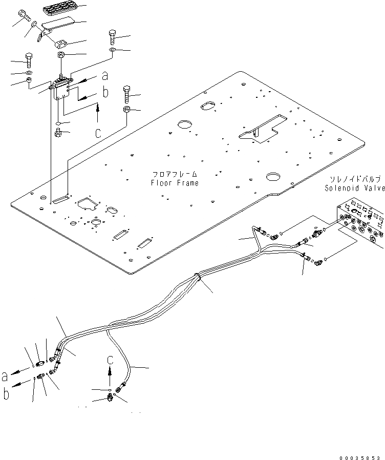 Схема запчастей Komatsu PW130-7K - ОСНОВН. КОНСТРУКЦИЯ (ПЕДАЛЬ ХОДА) КАБИНА ОПЕРАТОРА И СИСТЕМА УПРАВЛЕНИЯ