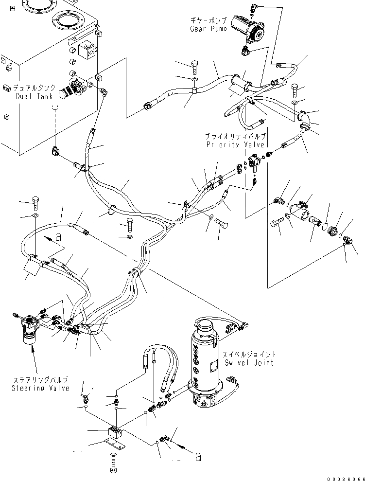 Схема запчастей Komatsu PW130-7K - РУЛЕВ. УПРАВЛЕНИЕ ЛИНИЯ (ШЛАНГИ) (ITALY СПЕЦ-Я.) КАБИНА ОПЕРАТОРА И СИСТЕМА УПРАВЛЕНИЯ