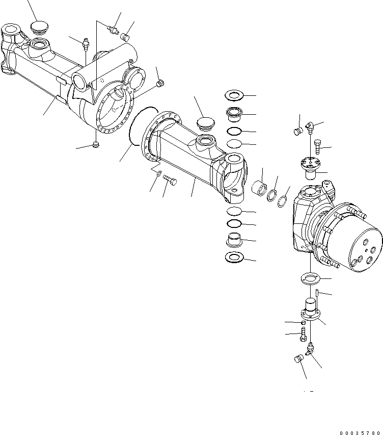 Схема запчастей Komatsu PW130-7K - ПЕРЕДНИЙ МОСТ (/) (.M ШИР.) SUSPENTION И КОЛЕСА