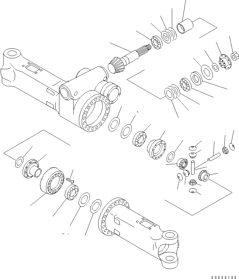 Схема запчастей Komatsu PW130-7K - ПЕРЕДНИЙ МОСТ (/) (.M ШИР.) SUSPENTION И КОЛЕСА