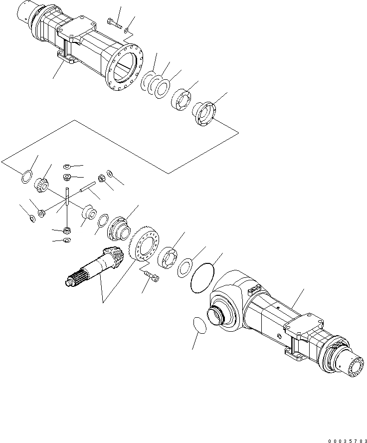 Схема запчастей Komatsu PW130-7K - ЗАДН. МОСТ (/) (.M ШИР.) SUSPENTION И КОЛЕСА