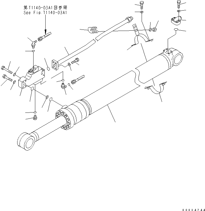 Схема запчастей Komatsu PW130-7K - ЦИЛИНДР РУКОЯТИ(ТРУБЫ) (С КЛАПАН БЕЗОПАСНОСТИ) (/) РАБОЧЕЕ ОБОРУДОВАНИЕ