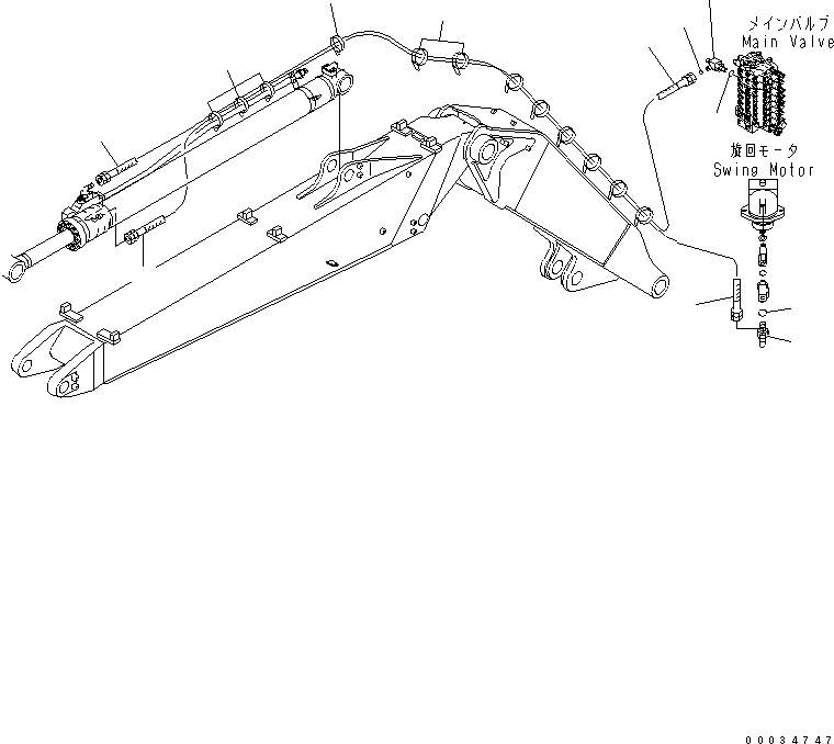Схема запчастей Komatsu PW130-7K - ЦИЛИНДР РУКОЯТИ(ТРУБЫ) (С КЛАПАН БЕЗОПАСНОСТИ) (/) (ДЛЯ 2-СЕКЦИОНН. СТРЕЛЫ) РАБОЧЕЕ ОБОРУДОВАНИЕ