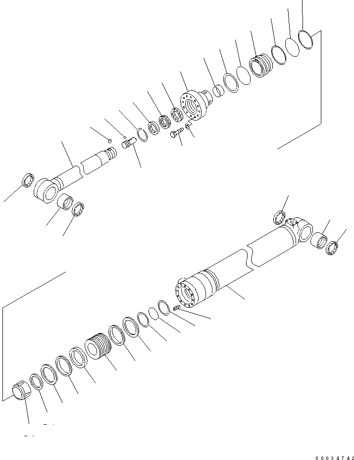 Схема запчастей Komatsu PW130-7K - ЦИЛИНДР РУКОЯТИ(ВНУТР. ЭЛЕМЕНТЫ) ОСНОВН. КОМПОНЕНТЫ И РЕМКОМПЛЕКТЫ