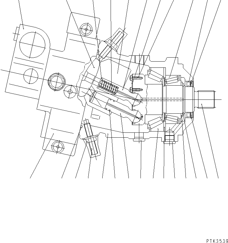 Схема запчастей Komatsu PW130ES-6K - МОТОР ХОДА (ПЕРЕДН. ВНУТР. ЧАСТИ) (/) СИЛОВАЯ ПЕРЕДАЧА