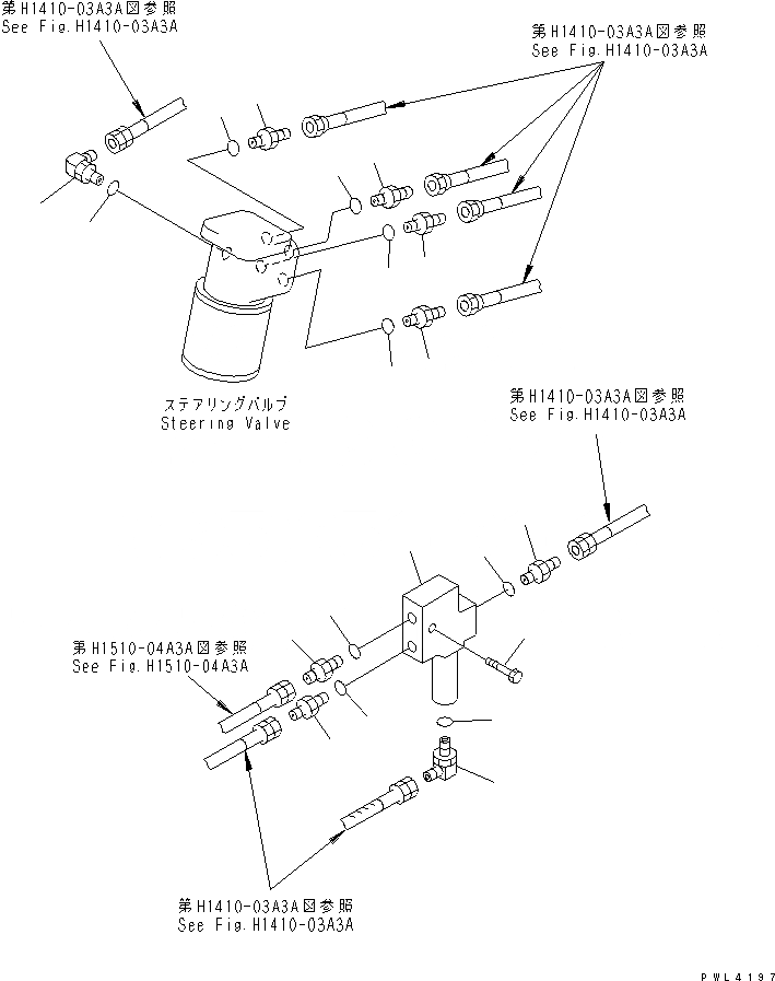 Схема запчастей Komatsu PW130ES-6K - РУЛЕВ. УПРАВЛЕНИЕ ЛИНИЯ (КЛАПАН - ПОВОРОТНОЕ СОЕДИНЕНИЕ) (ИТАЛИЯ СПЕЦ-Я.)(№K-) ГИДРАВЛИКА