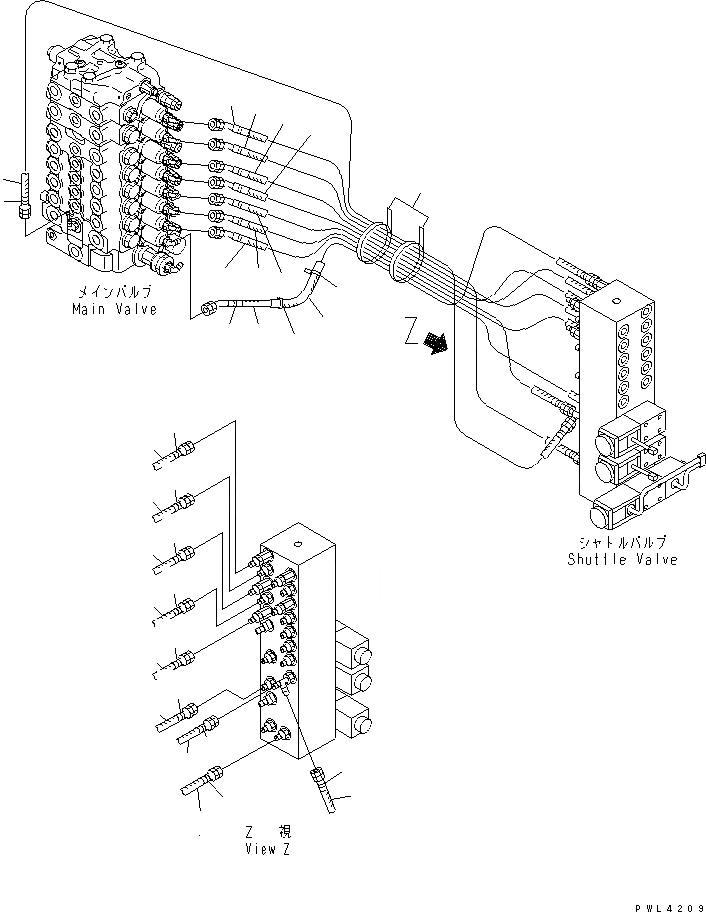 Схема запчастей Komatsu PW130ES-6K - P.P.C ОСНОВН. ЛИНИЯ (КЛАПАН P.P.C ЛИНИИ) (ЛЕВ.)(№K-) ГИДРАВЛИКА