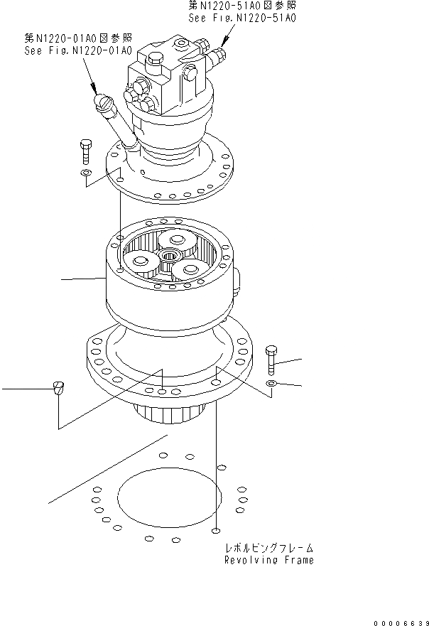 Схема запчастей Komatsu PW130ES-6K - МЕХАНИЗМ ПОВОРОТА (КОМПОНЕНТЫ) ПОВОРОТН. КРУГ И КОМПОНЕНТЫ