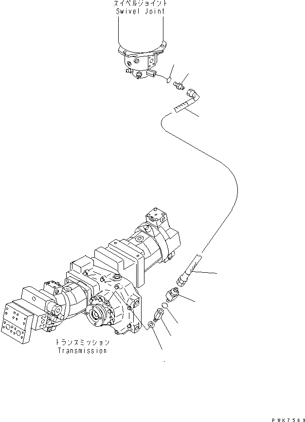 Схема запчастей Komatsu PW130ES-6K - СТОЯНОЧНЫЙ ТОРМОЗ ЛИНИЯ НИЖНЯЯ ГИДРОЛИНИЯ И ЛИНИЯ ХОДА