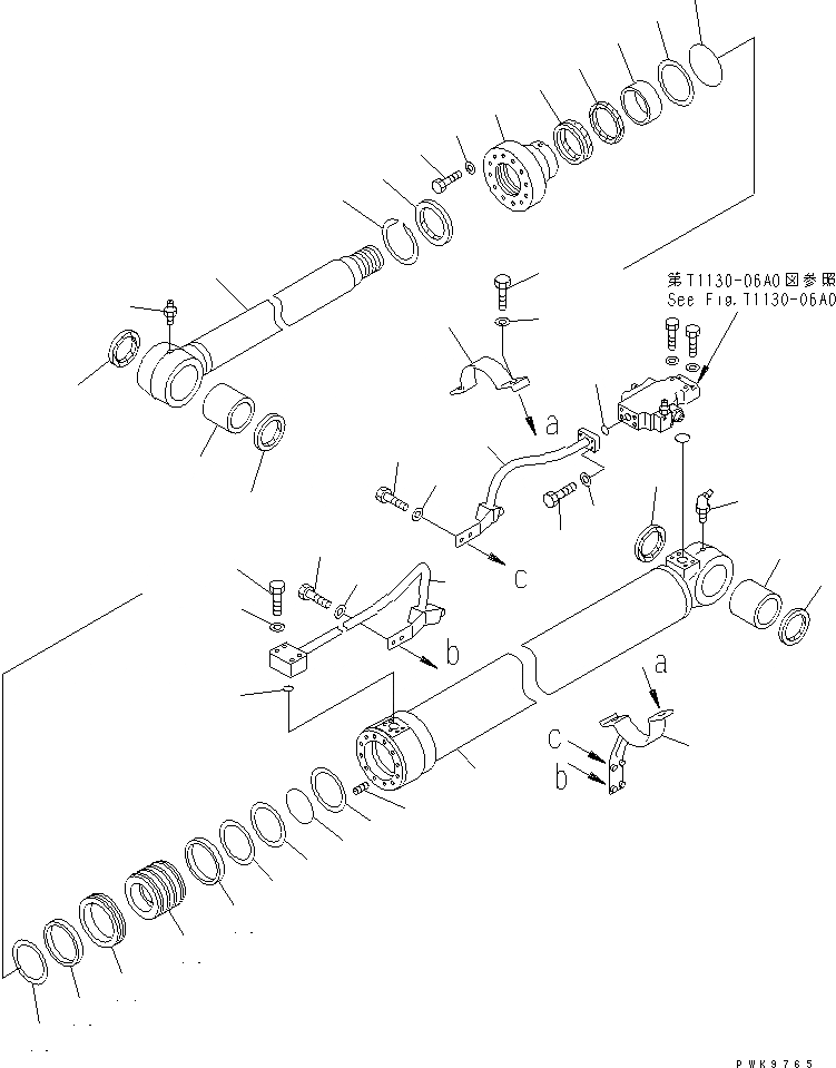 Схема запчастей Komatsu PW130ES-6K - ЦИЛИНДР СТРЕЛЫ(ВНУТР. ЧАСТИ) (ДЛЯ 1-СЕКЦИОНН. СТРЕЛЫ)(№K8-) РАБОЧЕЕ ОБОРУДОВАНИЕ