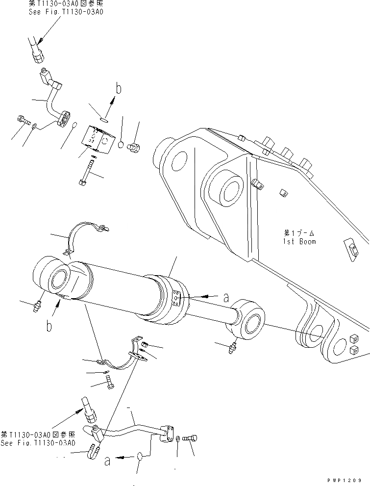 Схема запчастей Komatsu PW130ES-6K - ADJUST ЦИЛИНДР (ТРУБЫ) (ДЛЯ 2-СЕКЦИОНН. СТРЕЛЫ) (STD)(№K-) РАБОЧЕЕ ОБОРУДОВАНИЕ