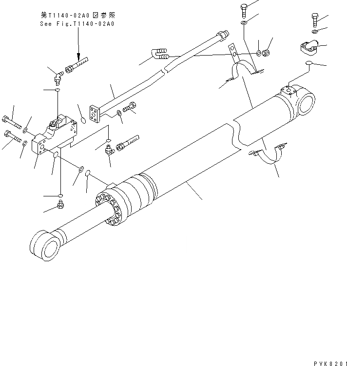 Схема запчастей Komatsu PW130ES-6K - ЦИЛИНДР РУКОЯТИ(С КЛАПАН БЕЗОПАСНОСТИ) РАБОЧЕЕ ОБОРУДОВАНИЕ