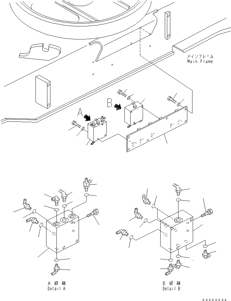 Схема запчастей Komatsu PW130ES-6K - НАВЕСН. ОБОРУД ТРУБЫ (/) (ДЛЯ ПЕРЕДН. ОПОРА ИЛИ ЗАДН. ОТВАЛ) РАБОЧЕЕ ОБОРУДОВАНИЕ