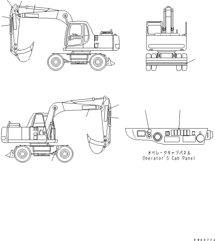 Схема запчастей Komatsu PW130ES-6K - МАРКИРОВКА (ДОПОЛН. ТАБЛИЧКИ) (ИТАЛИЯ СПЕЦ-Я.)(№K-K) МАРКИРОВКА