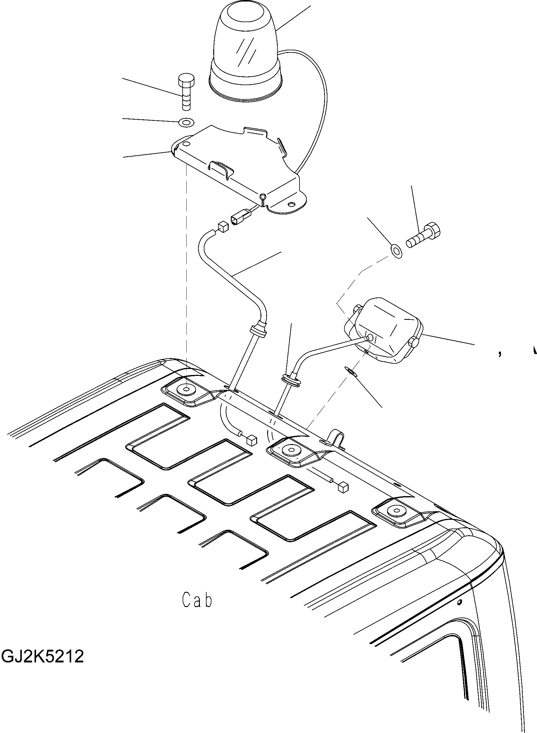 Схема запчастей Komatsu PW140-7 - ПРОБЛЕСК. МАЯК (КРЫША) И ДОПОЛН. КАБИНА ОСВЕЩЕНИЕ E ЭЛЕКТРИКА