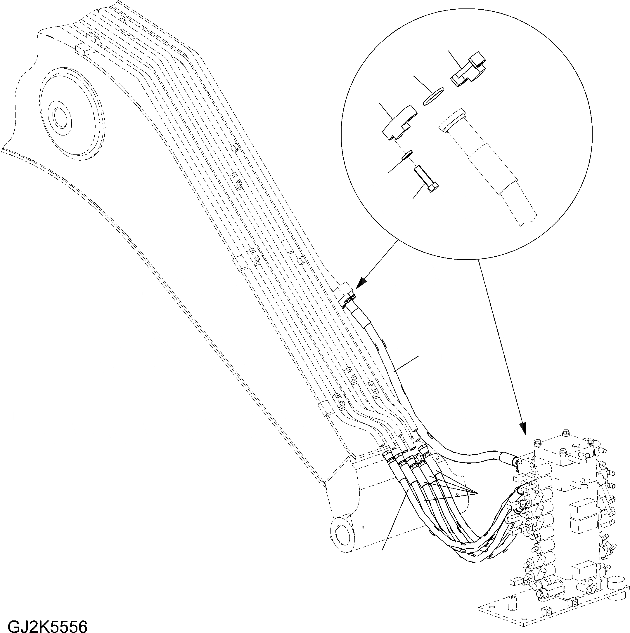 Схема запчастей Komatsu PW140-7 - ВРАЩ. РАМА ТРУБЫ (ONE-ЧАСТИ СТРЕЛА/ONE НАВЕСН. ОБОРУД) H ГИДРАВЛИКА