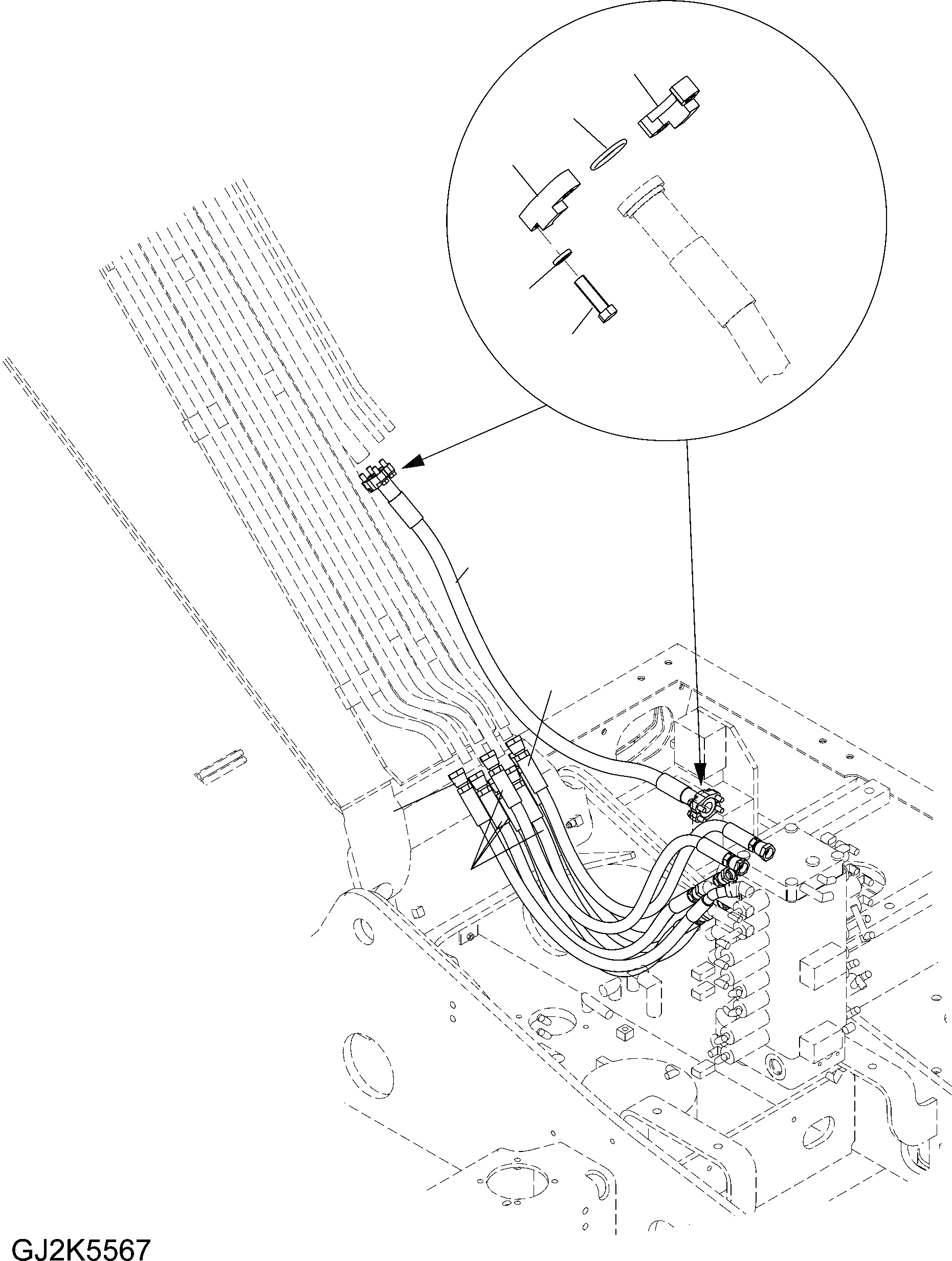 Схема запчастей Komatsu PW140-7 - ВРАЩ. РАМА ТРУБЫ (ONE ЧАСТИ СТРЕЛА/TWO НАВЕСН. ОБОРУДS) H ГИДРАВЛИКА
