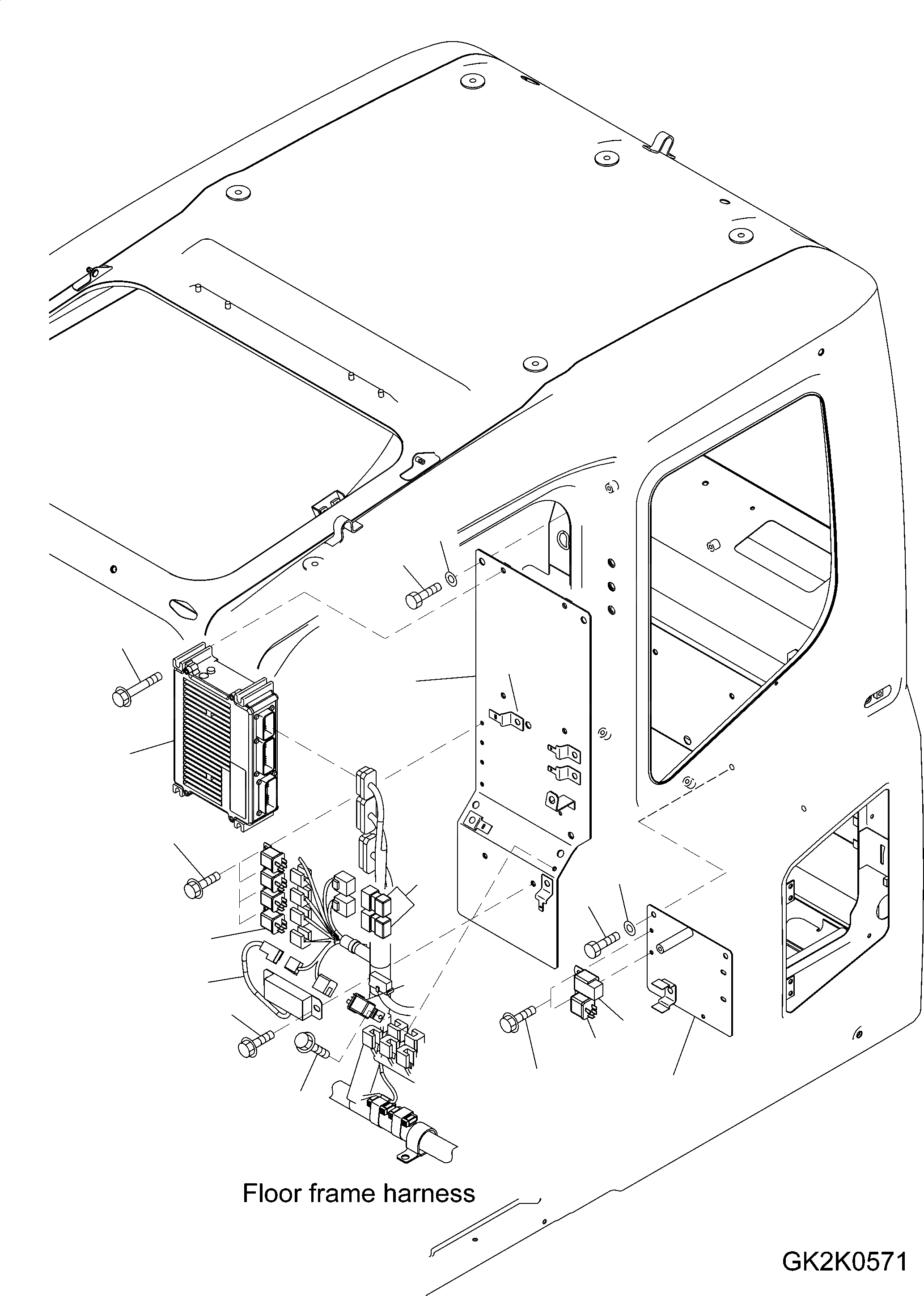 Схема запчастей Komatsu PW140-7 - OPERATORґS КАБИНА (КОНТРОЛЛЕР И РЕЛЕ) K OPERATORґS ОБСТАНОВКА И СИСТЕМА УПРАВЛЕНИЯ