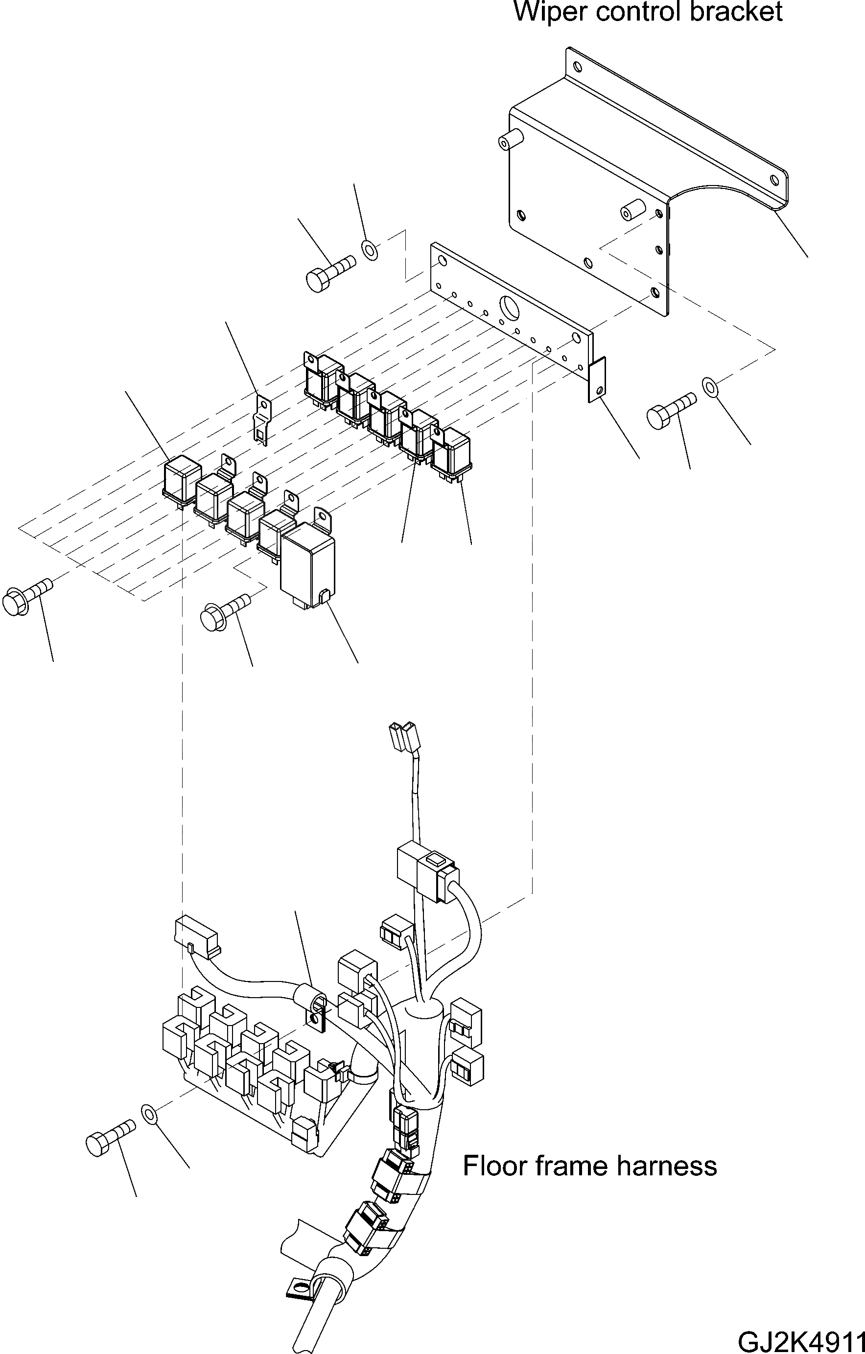 Схема запчастей Komatsu PW140-7 - OPERATORґS КАБИНА (РЕЛЕ) K OPERATORґS ОБСТАНОВКА И СИСТЕМА УПРАВЛЕНИЯ