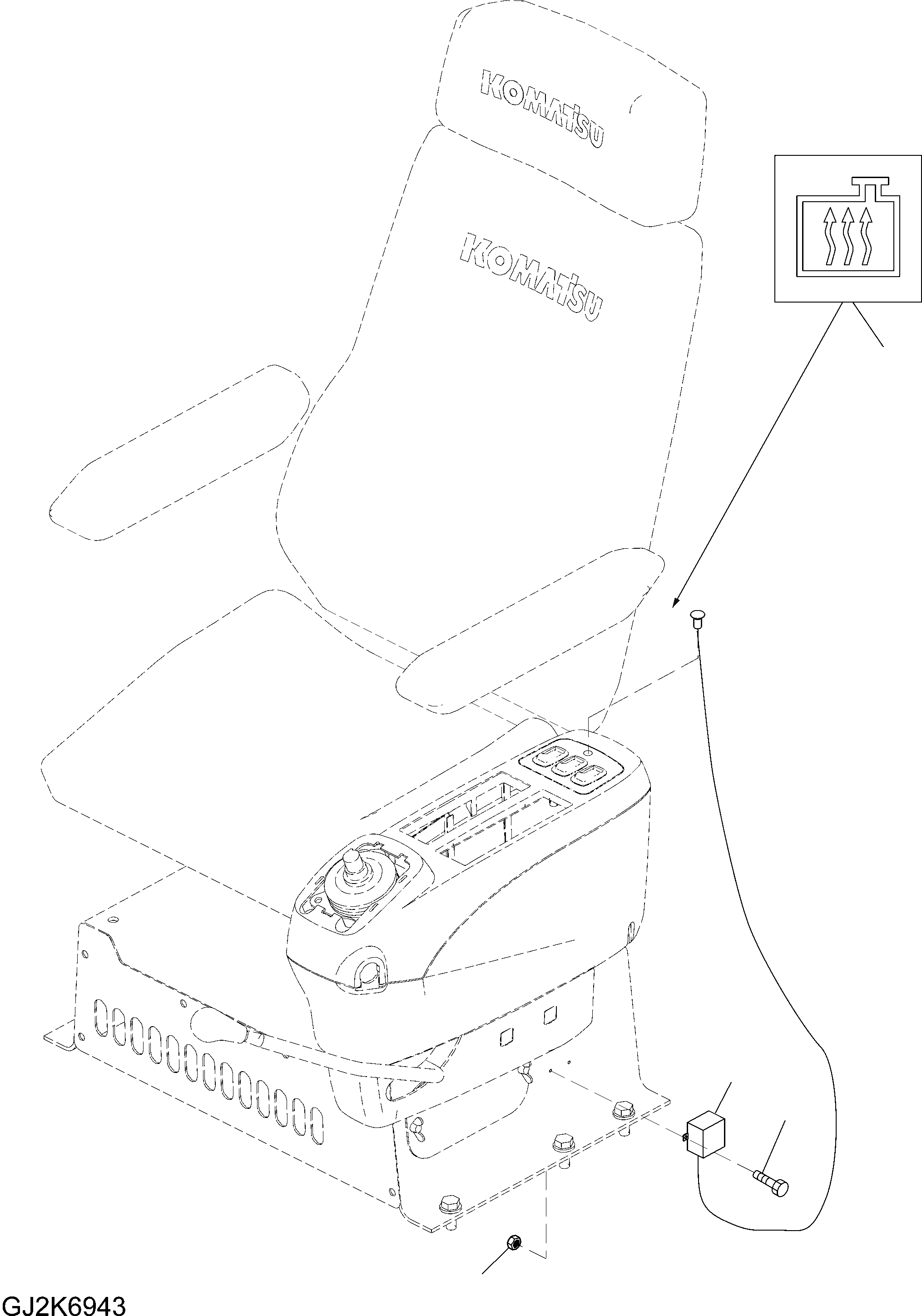 Схема запчастей Komatsu PW140-7 - DIESEL ОБОГРЕВАТЕЛЬ. - ЭЛЕМЕНТЫ УПРАВЛ-Я - СТАНДАРТН. K OPERATORґS ОБСТАНОВКА И СИСТЕМА УПРАВЛЕНИЯ