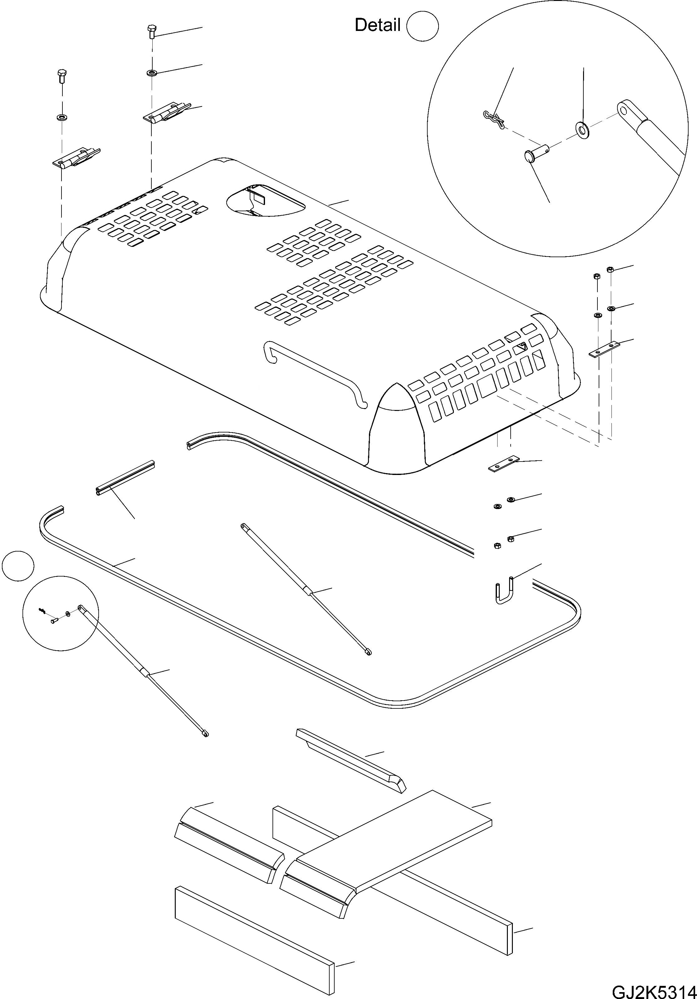 Схема запчастей Komatsu PW140-7 - КАПОТ (КАБИНА) M ЧАСТИ КОРПУСА