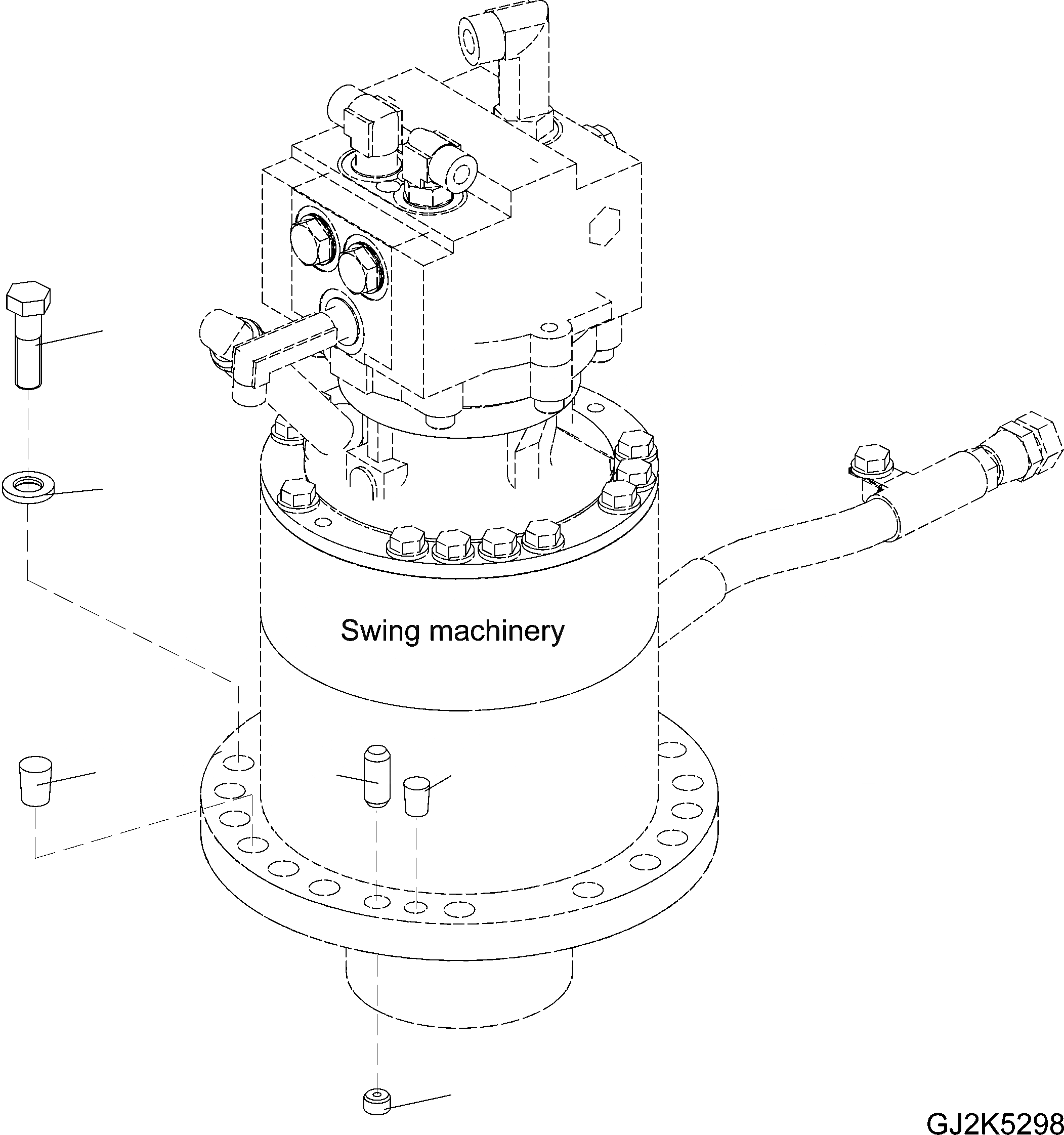 Схема запчастей Komatsu PW140-7 - МЕХАНИЗМ ПОВОРОТА КРЕПЛЕНИЕ N ПОВОРОТН. КРУГ И КОМПОНЕНТЫ