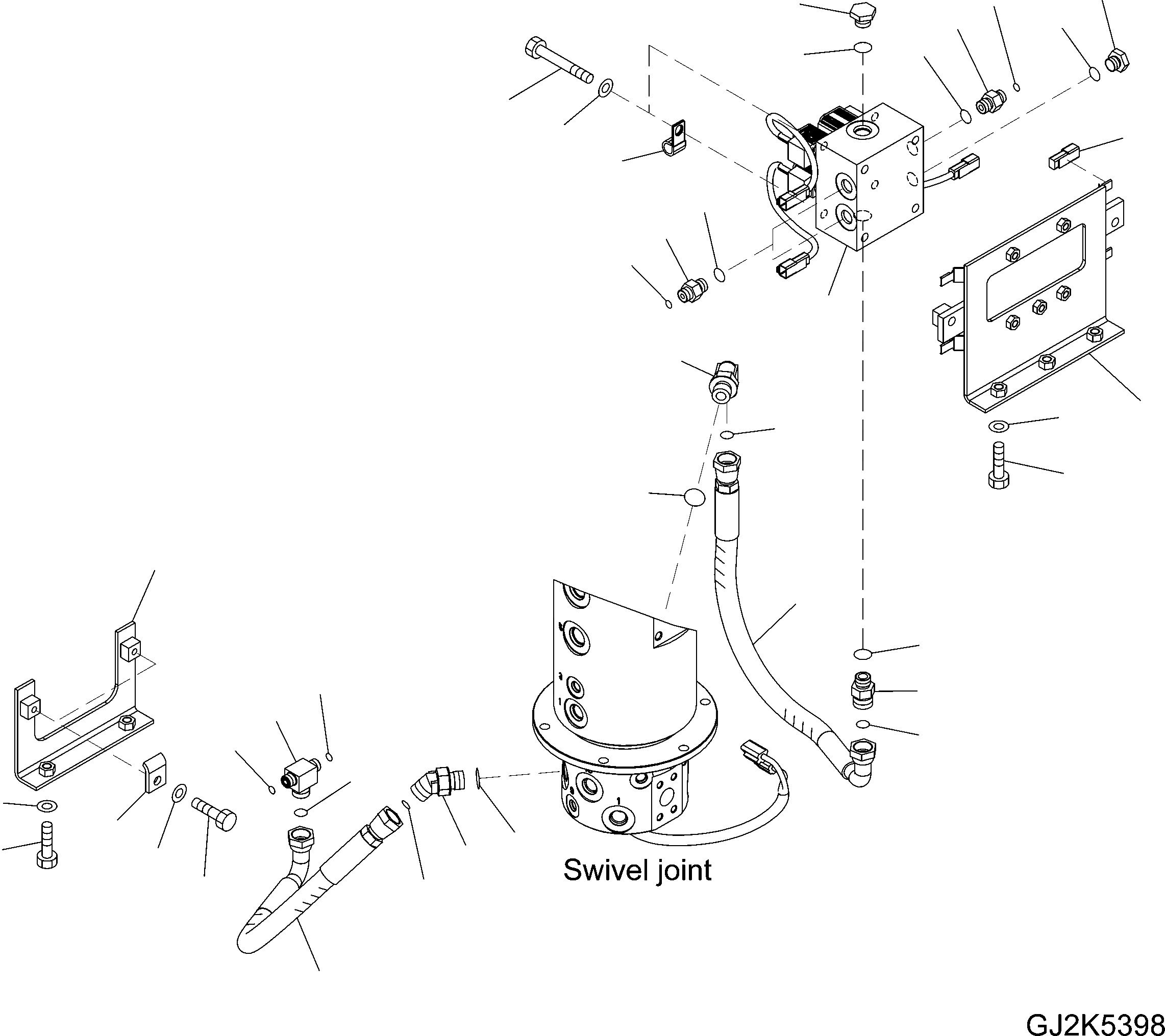 Схема запчастей Komatsu PW140-7 - ПОВОРОТНОЕ СОЕДИНЕНИЕ НАВЕСН. ОБОРУД ЧАСТИ (ПЕРЕДН. ОПОРА - ЗАДН. ОТВАЛ) N ПОВОРОТН. КРУГ И КОМПОНЕНТЫ