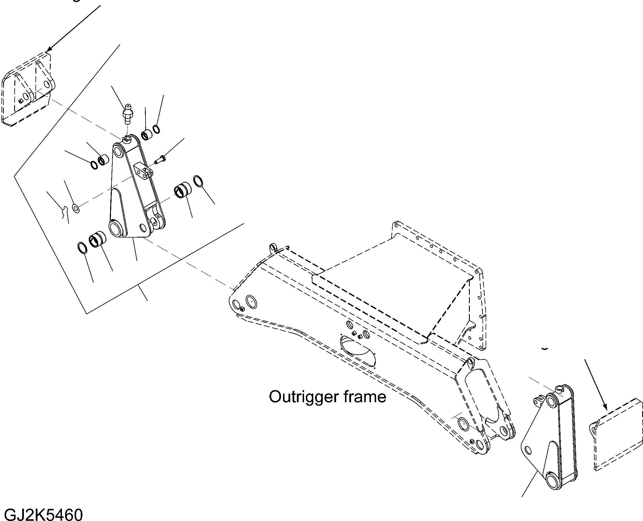 Схема запчастей Komatsu PW140-7 - ОПОРА LEGS (ПЕРЕДН./ЗАДН.) S ПОДВЕСКА И КОЛЕСА