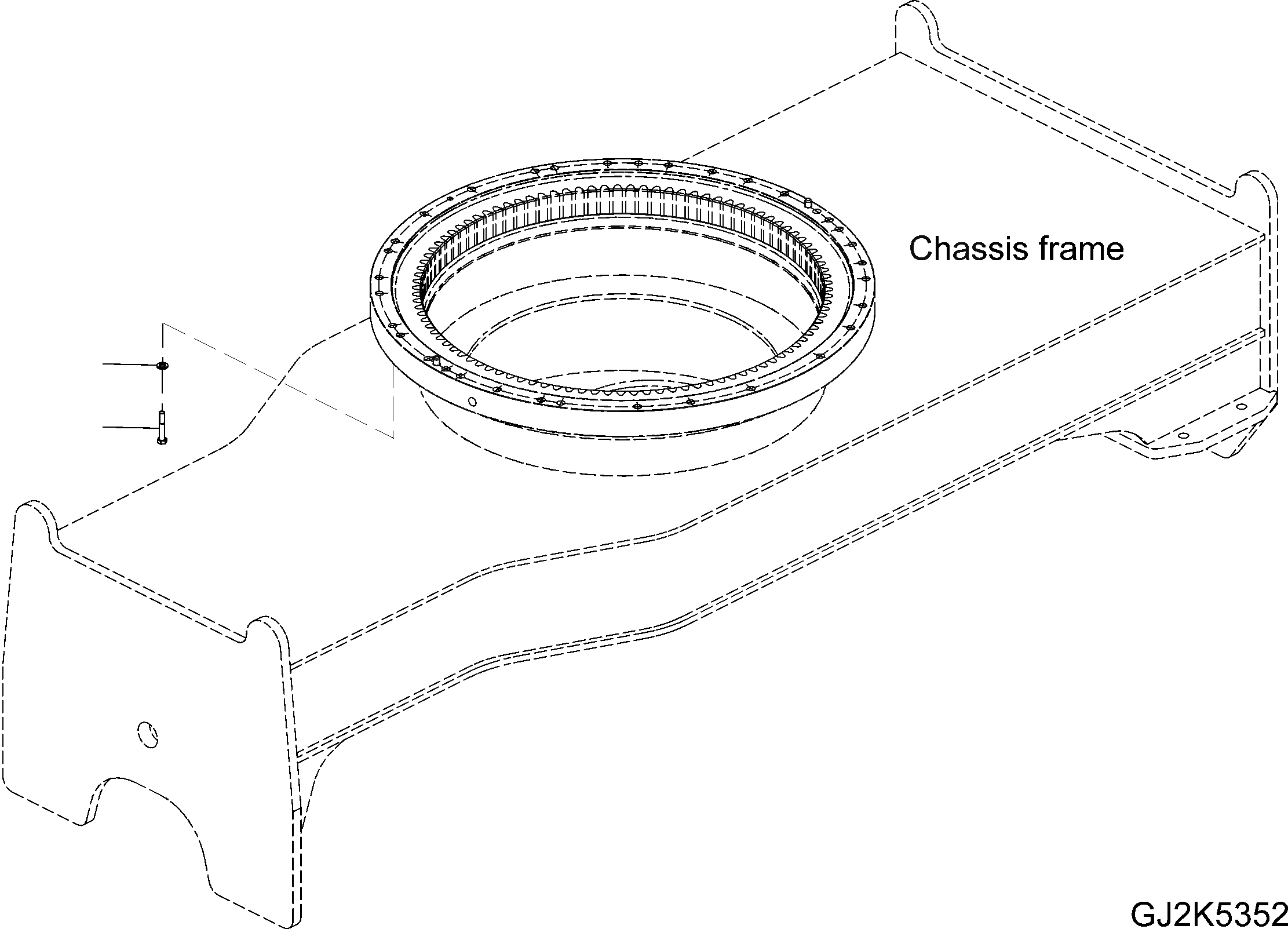 Схема запчастей Komatsu PW140-7 - ПОВОРОТН. КРУГ КРЕПЛЕНИЕ S ПОДВЕСКА И КОЛЕСА