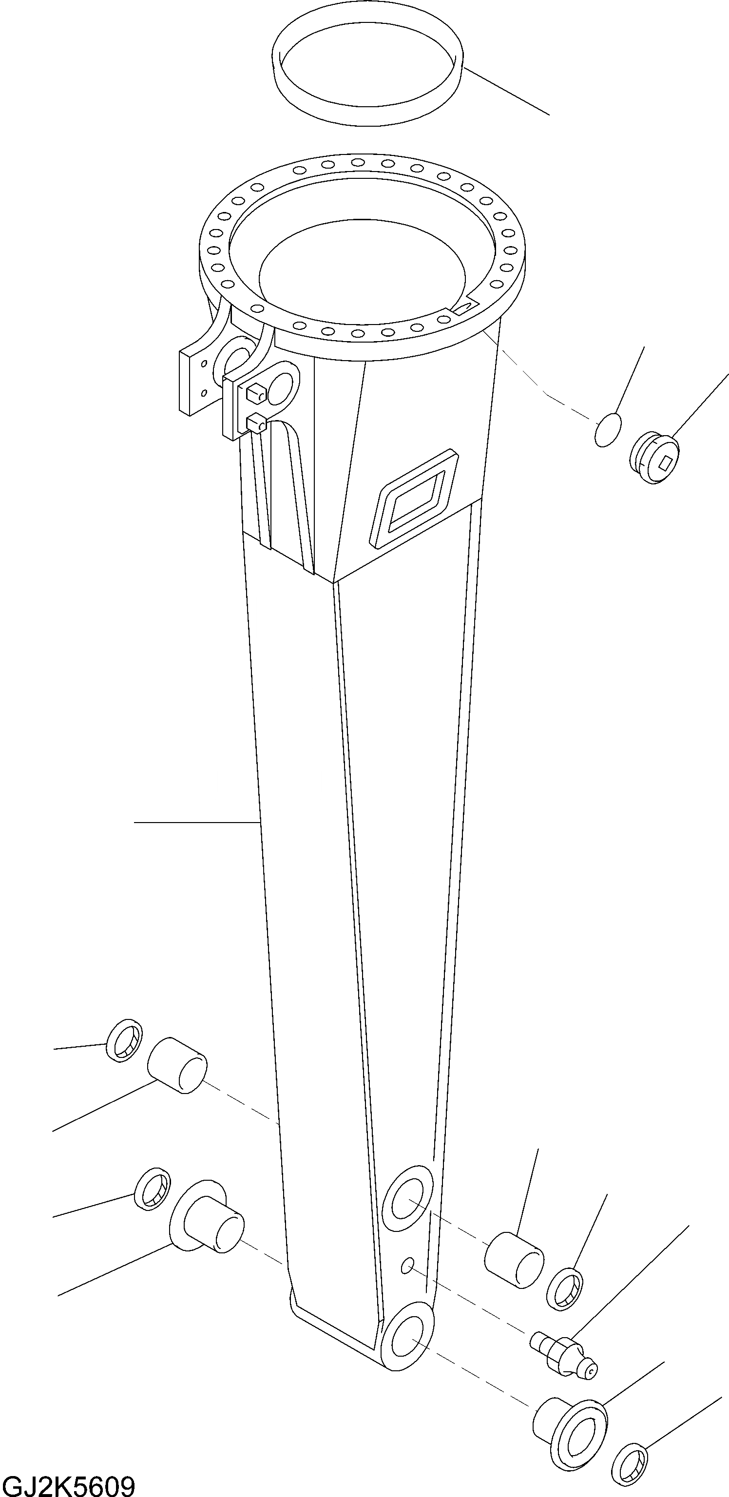Схема запчастей Komatsu PW140-7 - ВРАЩАЮЩ. РУКОЯТЬ (ВЕРХН. РУКОЯТЬ) T РАБОЧЕЕ ОБОРУДОВАНИЕ