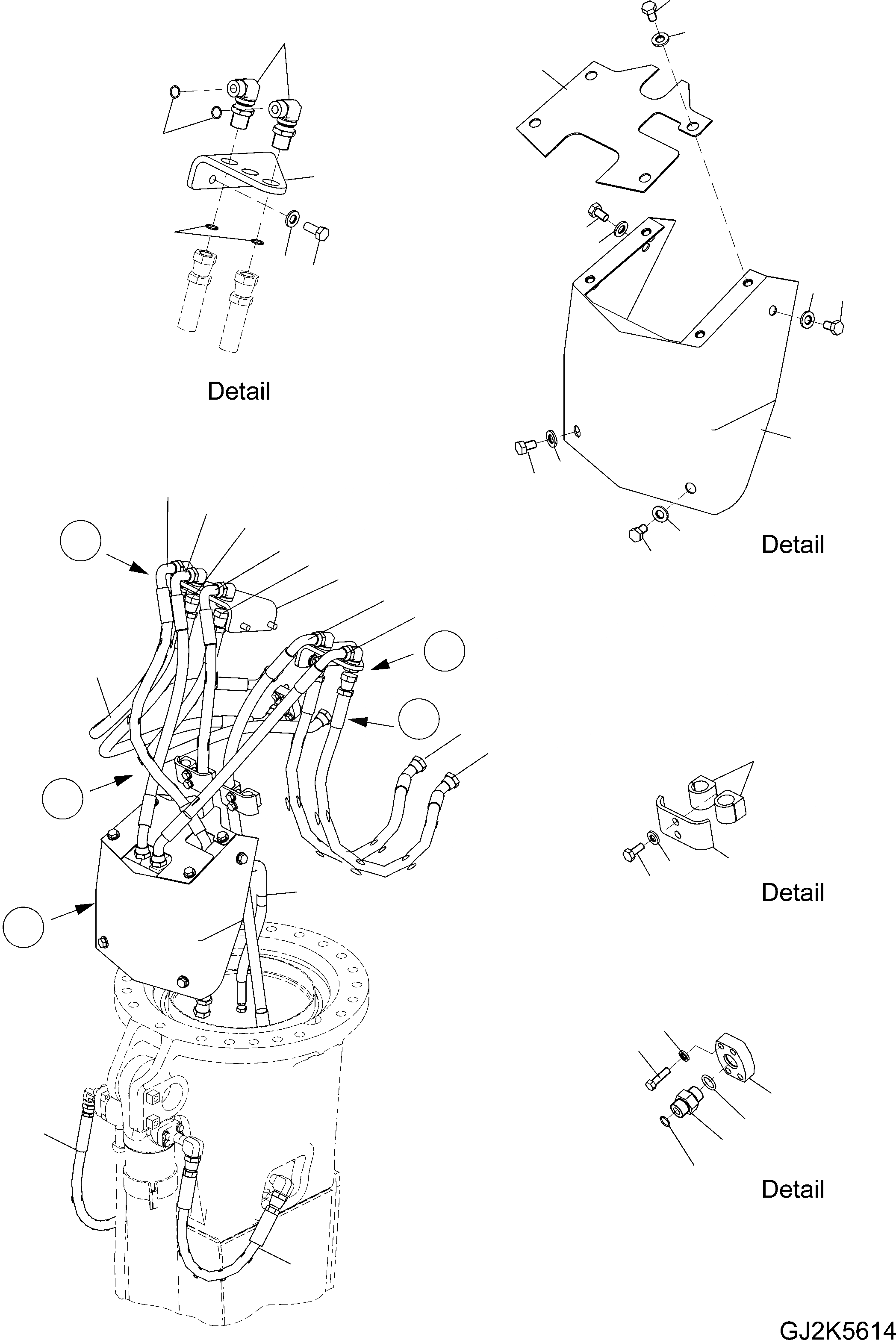 Схема запчастей Komatsu PW140-7 - ВРАЩАЮЩ. РУКОЯТЬ (РУКОЯТЬ ТРУБЫ) T РАБОЧЕЕ ОБОРУДОВАНИЕ
