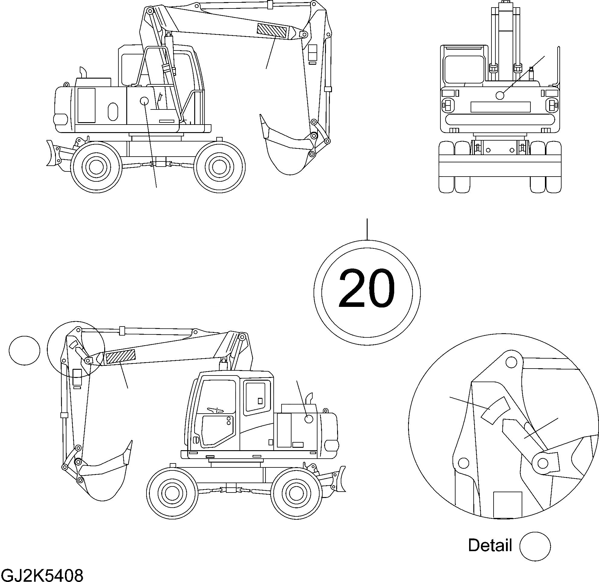 Схема запчастей Komatsu PW140-7 - ДОПОЛН. ТАБЛИЧКИS (ДЛЯ ГЕРМАН. И AUSTRIA) U МАРКИРОВКА